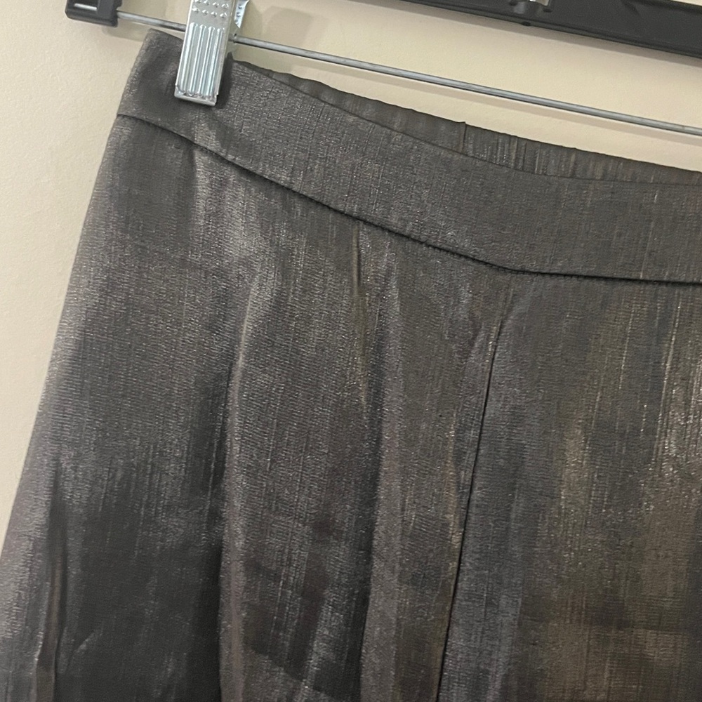 H&M Charcoal Gray Shimmery Metallic Wide-Leg Trousers Size 2 NWOT - Picture 7 of 11